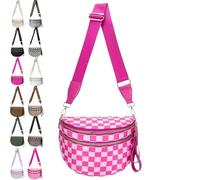 NNBWLMAEE Elysir Crossbody Bag, Checkered Bum Bag, Belt Bag with Large Capacity, Waterproof Oxford Cloth Wallet for Women (L)