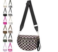NNBWLMAEE Elysir Crossbody Bag, Checkered Bum Bag, Belt Bag with Large Capacity, Waterproof Oxford Cloth Wallet for Women (K)