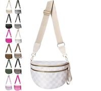 NNBWLMAEE Elysir Crossbody Bag, Checkered Bum Bag, Belt Bag with Large Capacity, Waterproof Oxford Cloth Wallet for Women (I)