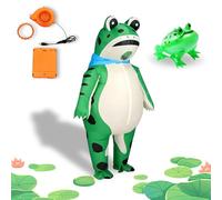 NNBWLMAEE Frog Costume Inflatable, Blow up Frog Costume Adult, Adult/Child with Air Pump for Halloween Cosplay Party, Full Body Frogs man Character (Green,M)