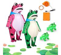 NNBWLMAEE Frog Costume Inflatable, Blow up Frog Costume Adult, Adult/Child with Air Pump for Halloween Cosplay Party, Full Body Frogs man Character (mix,L)