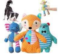 NNBWLMAEE Immortal Squeaker Plush Toy for Aggressive Chewers, Immortal Squeaker Plush Toy, Invincible Robustpig, Made for Your Heavy Chewers (Fox+Bear+Elephant)
