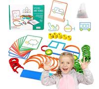 NNBWLMAEE Montessori Smart Sticks for Toddlers, 120Pcs Wooden Sticks and Rings Puzzle Game - Spelling, STEM and Art in One Toy, Boost Creativity, Imagination and Focus, Stay Away from Screens (1PC)