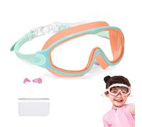 NNBWLMAEE My Cool Summer Goggles, Hd Large Frame Waterproof and Anti-Fog Swimming Goggles, with 180°Panoramic Lenses, Leak-Proof Silicone Frame, Ear Plugs Nose Clip, for Audlt Kids (A, Adult)