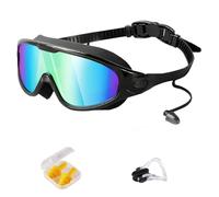 NNBWLMAEE My Cool Summer Goggles, No Leaking Swim Glasses for Men Women Youth, HD Large Frame Waterproof Anti-Fog Swimming Goggles with Ear Plugs Attached (Blue)