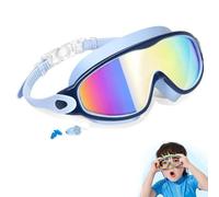 NNBWLMAEE My Cool Summer Goggles, No Leaking Swim Glasses for Men Women Youth, HD Large Frame Waterproof Anti-Fog Swimming Goggles with Ear Plugs Attached (Children's blue)