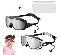 NNBWLMAEE My Cool Summer Goggles, Wide Vision Anti-Fog Anti-UV Pool Glasses, Waterproof Kids Swim Eyewear Adjustable Straps, With Ear Plugs Outdoor Sports Diving Eyewear (9PC-D)