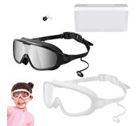 NNBWLMAEE My Cool Summer Goggles, Wide Vision Anti-Fog Anti-UV Pool Glasses, Waterproof Kids Swim Eyewear Adjustable Straps, With Ear Plugs Outdoor Sports Diving Eyewear (10PC-E)