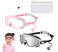 NNBWLMAEE My Cool Summer Goggles, Wide Vision Anti-Fog Anti-UV Pool Glasses, Waterproof Kids Swim Eyewear Adjustable Straps, With Ear Plugs Outdoor Sports Diving Eyewear (8PC-C)