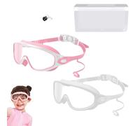NNBWLMAEE My Cool Summer Goggles, Wide Vision Anti-Fog Anti-UV Pool Glasses, Waterproof Kids Swim Eyewear Adjustable Straps, With Ear Plugs Outdoor Sports Diving Eyewear (6pc-A)