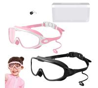 NNBWLMAEE My Cool Summer Goggles, Wide Vision Anti-Fog Anti-UV Pool Glasses, Waterproof Kids Swim Eyewear Adjustable Straps, With Ear Plugs Outdoor Sports Diving Eyewear (7PC-B)