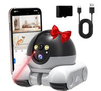 NNBWLMAEE Patrol Buddy Robot Camera, Pet Camera Indoor With Phone App, 1080p Dual Lens, P 360°/T 90° Rotation Monitoring, 2-Way Talk, Night Vision, Motion Detection, Video Recording (Wifi, 128GB)