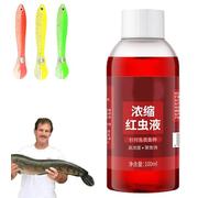 NNBWLMAEE Red 40 Fishing Liquid, Red Ink Fishing, Professional Use Red Worm Scent Fish Attractants for Baits, 100g Strong Fish Attractant High Concentrated Red Worm Liquid Bait (1Pcs)