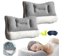 NNBWLMAEE Restiva Pillow, Restiva Pillow for Sleep Apnea, Restiva Orthopedic Neck Traction Pillow for Side, Back, Stomach Sleepers, Protect Neck and Shoulder (Gray*2, High Pillow(9cm))