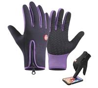 NNBWLMAEE Skatesfor Gloves-Sakesfor Ultimate Waterproof & Windproof Thermal Non-Slip Gloves,Touch Screen Sports loves for Winter Cycling, Sports (Purple,S)