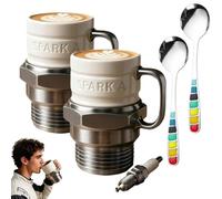 NNBWLMAEE Spark Plug Mug, Ceramic Spark Plug-Shaped Coffee Cup, Personalized Creative Sparks Plug Coffee Mug, for Car Lovers, for Gearheads, Collectors (2PCS)