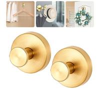 NNBWLMAEE Suction Cup Hooks for Wreaths on Glass Wood Front Door, Sturdy Wreath Hook Heavy Duty, Hanging 15 Lbs, Waterproof & Rustproof No-Drill Hanger for Shower, Bathroom, Windows (Gold,2pcs)