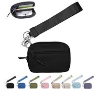 NNBWLMAEE The Wallet 2nd Gen, Wristlet Waterproof Nylon Wallets for Women Daily & Shopping, Zippered Card Case with Id Window (Black)