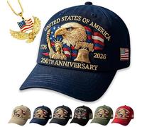 NNBWLMAEE USA 250th Anniversary Hat, Eagle & Liberty - United States 250th Anniversary Hat, Adjustable Retro Washed Cap for Men Women (Blue)