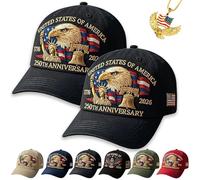 NNBWLMAEE USA 250th Anniversary Hat, Eagle & Liberty - United States 250th Anniversary Hat, Adjustable Retro Washed Cap for Men Women (2C)