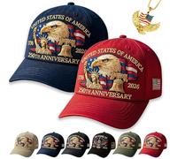 NNBWLMAEE USA 250th Anniversary Hat, Eagle & Liberty - United States 250th Anniversary Hat, Adjustable Retro Washed Cap for Men Women (2E)