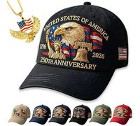 NNBWLMAEE USA 250th Anniversary Hat, Eagle & Liberty - United States 250th Anniversary Hat, Adjustable Retro Washed Cap for Men Women (Black1)