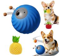 NNBWLMAEE Zoomie Buddy 2.0, 2025 Newly Upgraded 2 in 1 Interactive Dog Toys Dog Ball ＆ Pet Feeder with Fruit Plush Cover, To Keep Dogs Busy for/Small/Medium/Large, USB Rechargeable (Blue+C)