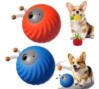NNBWLMAEE Zoomie Buddy 2.0, 2025 Newly Upgraded 2 in 1 Interactive Dog Toys Dog Ball ＆ Pet Feeder with Fruit Plush Cover, To Keep Dogs Busy for/Small/Medium/Large, USB Rechargeable (2Mix)