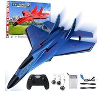 NNBWLMAEE Zy 530 Pro Rc Plane, 2.4ghz Rc Remote Control Fighter Plane Model, Rc Helicopter with Lights, Electric Light 360°Flip Remote Control Aircraft, for Aldult & Beginners (320-Blue)