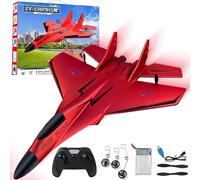 NNBWLMAEE Zy 530 Pro Rc Plane, 2.4ghz Rc Remote Control Fighter Plane Model, Rc Helicopter with Lights, Electric Light 360°Flip Remote Control Aircraft, for Aldult & Beginners (320-Red)