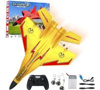 NNBWLMAEE Zy 530 Pro Rc Plane, 2.4ghz Rc Remote Control Fighter Plane Model, Rc Helicopter with Lights, Electric Light 360°Flip Remote Control Aircraft, for Aldult & Beginners (530-Yellow)