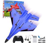 NNBWLMAEE Zy 530 Pro Rc Plane, 2.4ghz Rc Remote Control Fighter Plane Model, Rc Helicopter with Lights, Electric Light 360°Flip Remote Control Aircraft, for Aldult & Beginners (530-Blue)