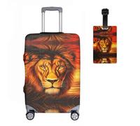 NNCSNE Löwess Elastic Suitcase Protective Cover + Luggage Tag Set of 2 Suitcase Cover Luggage Cover Luggage Cover Washable Print Luggage Cover 18-32 Inches, R1, M(22-24in), Suitcase cover