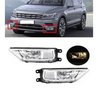 NNEMEGFJE Front Fog Light Assembly Compatible With VW For Tiguan | 2017 2018 2019 2020 2021 Left Right Car Front Bumper Fog Light Assembly Fog Lamp With Bulbs(1 pair)
