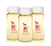 NNENESUPPLY 11oz / 330ml 3 pc Wide Mouth PPSU Breastmilk Storage Bottle Breast Pump Bottles Use for Pumping with Spectra S1 S2 Breast Pumps. Replace Spectra Bottles Collection