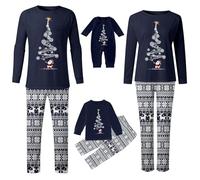NNGOTD Family Christmas Pajamas Matching Sets, Xmas PJs Mathching Set, Holiday Family Sleepwear Sets Long Sleeves Onesies Jammies for Women Snowflake Outfits Santa Costume Adult Women (B3-Navy,S)
