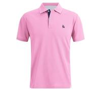 NNGOTD Golf Polo Shirts for Men Outdoor Breathable Polo Shirts Quick Dry Short Sleeve Safari Camping Tops Breathable Printed Casual Outdoor Holiday Beach Golf Workout for Men Tshirt (A1 Pink,M)