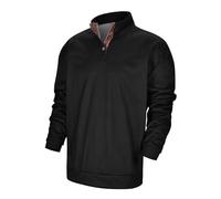 NNGOTD Halloween Men Polo Neck Jumper Half Zip Sweatshirt Long Sleeve Lightweight Knit Casual Pullover Sweater Parka Streetwear Light Up Christmas Jumper (Black, XXL)