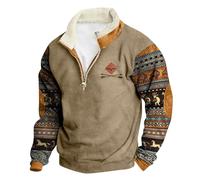 NNGOTD Halloween Men's 1/4 Zip Top Long Sleeve Running T-Shirts Half Zip Jumper Casual Warm Sweatshirt Outdoor Fishing Tops Coat Sport Wear Men's Fairisle Jumpers (Army Green, XL)