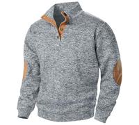 NNGOTD Halloween Men's Cable Knit Jumper Crew Neck Casual Long Sleeve Chunky Knit Sweater with Ribbing Edge Coat Sport Wear Matching Christmas Jumpers Couple (Light Gray, M)