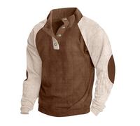 NNGOTD Halloween Mens Half Zip Fleece Jumper Hoody Long Sleeve Sweatshirts Zip Up Pullover Jumpers with Pockets Overcoat Sport Wear Xmas Fancy Dress Costumes (Brown, M)