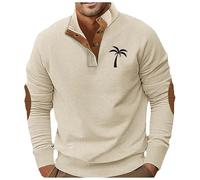 NNGOTD Halloween Men's Jumpers Quarter Zip Cable Knitted Sweater Long Sleeve Winter Warm Lightweight Pullover Classic Knitwear Parka Sportwear Christmas Swimsuit (Khaki, XXXL)