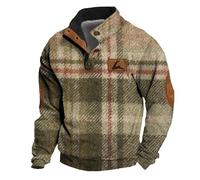 NNGOTD Halloween Men's Jumpers Quarter Zip Cable Knitted Sweater Long Sleeve Winter Warm Lightweight Pullover Classic Knitwear Outwear Knitwear Mens Christmas Costume (Khaki, L)
