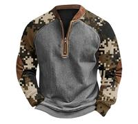 NNGOTD Halloween Men's Pullover Hoodies Plaid Jacquard Long Sleeve Drawstring Hipster Casual Hooded Sweatshirts with Kanga Pockets Parka Christmas Costumes (13-Army Green, XXXL)