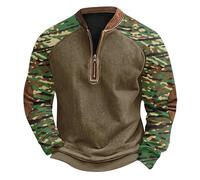 NNGOTD Halloween Mens Quarter Zip Jumper Knitted Turtleneck Sweater Long Sleeved Mock Neck Pullover Winter Sweater Slim Fit Pull Over Top Outwear Make Christmas Great Again Jumper (Green-5, M)