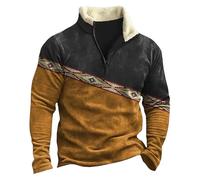 NNGOTD Halloween Men's Quarter Zip Long Sleeve Pullover Shirts Quick Dry Active Tops Lightweight Outdoor Fishing Golf Sweatshirts Outerwear Mens Christmas Tshirt (Yellow-10, M)