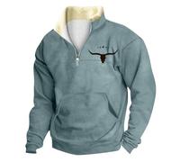 NNGOTD Halloween Men's Winter Cable Knit Jumpers Casual Crew Neck Warm Long Sleeve Pullover Sweater Tops Outwear Sport Wear Christmas Polo Shirts for Men UK (Blue, XXXL)