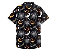 NNGOTD Halloween Shirts for Men Skeleton Hawaiian Shirt Floral Tops Holiday Casual Cotton Linen Button Down Problem Solved Tshirt Halloween Costumes for Men Funny (Black, XL)