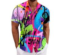 NNGOTD Hawaiian Shirt Mens Short Sleeve Floral Button Down Shirts Tropical Holiday Beach Shirts Casual Summer Tops Retro Bowling Hawaii Clothes Blouse (#004 Multicolour,XL)