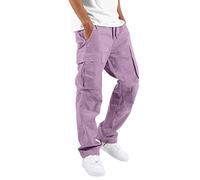 NNGOTD Jeans for Men UK Cargo Pants for Men Big and Tall 44x32 Open Hem Joggers Mens Capris Paddling Pants Mens Katie Pants Slim fit Jeans Men Men's Chino Pants Black (Purple, XXXL)